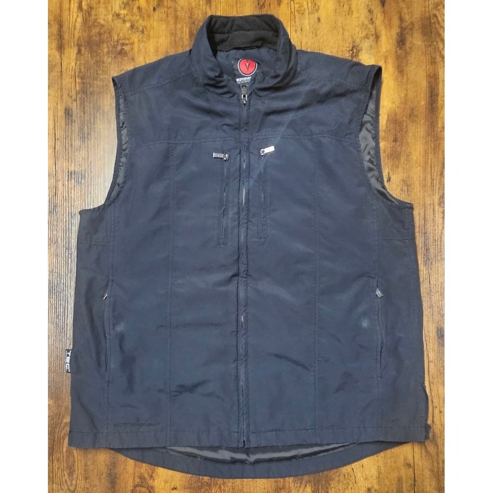 SCOTTEVEST SeV Men Black Multi Pocket Travel Utility Vest Large Techwear Hiking